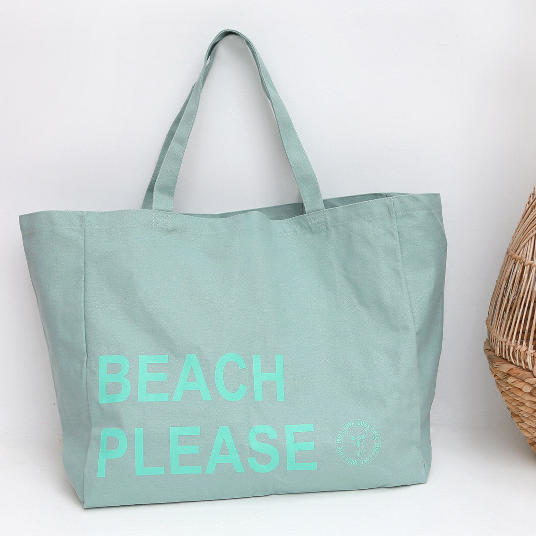 Beach please canvas online tote