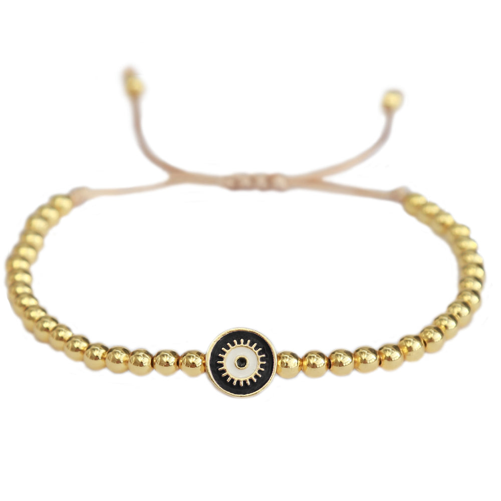 Armband evil eye goud zwart