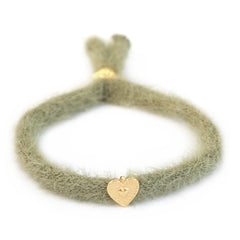 Bracelet fluffy vert olive