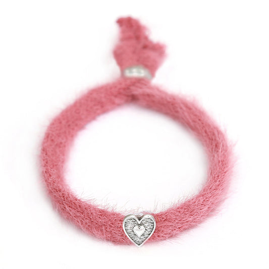 Armband flauschig himbeersilber