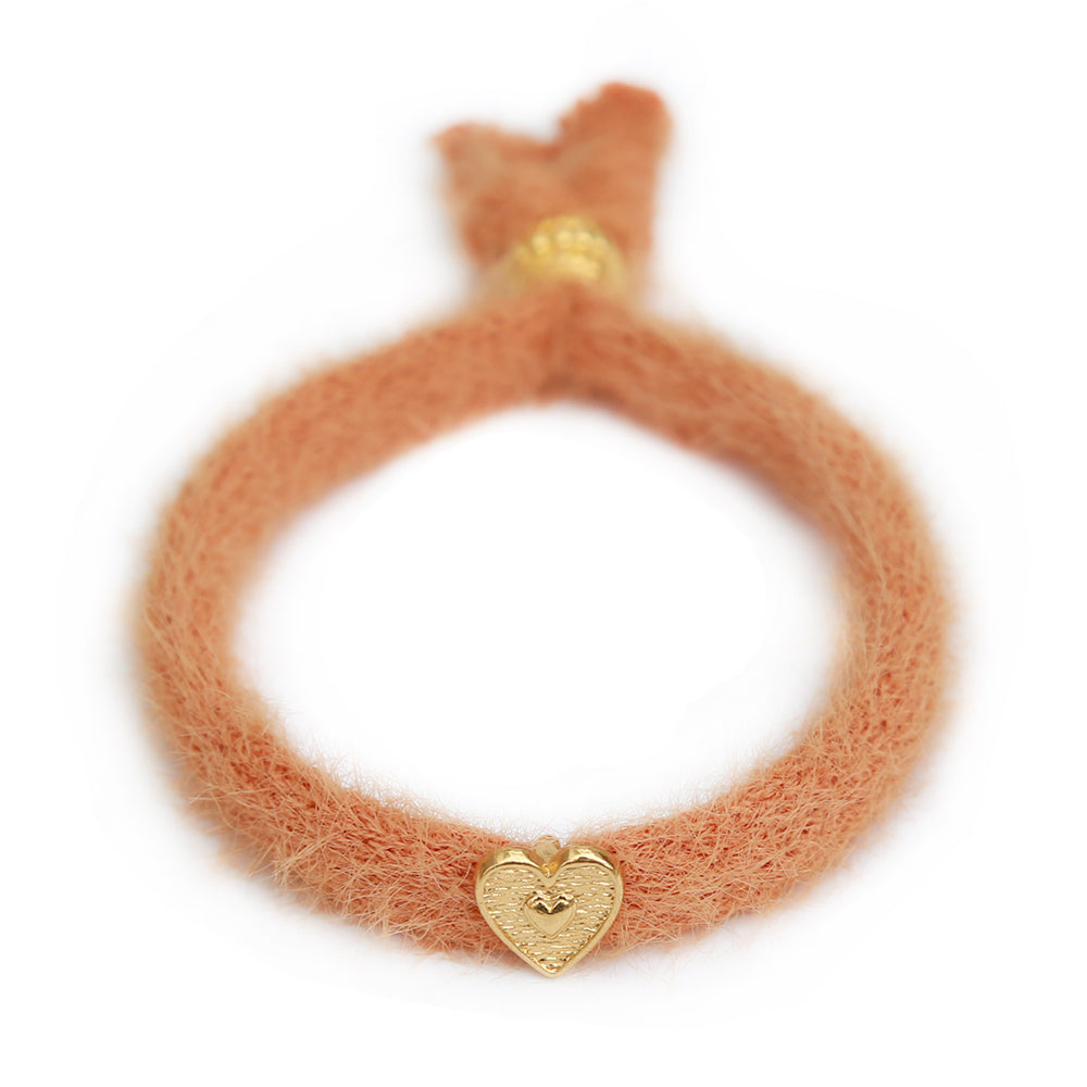 Bracelet fluffy abricot