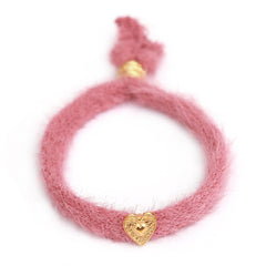 Bracelet fluffy framboise