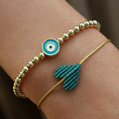 Bracelet evil eye gold blue