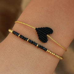 Gouden armband facet zwart