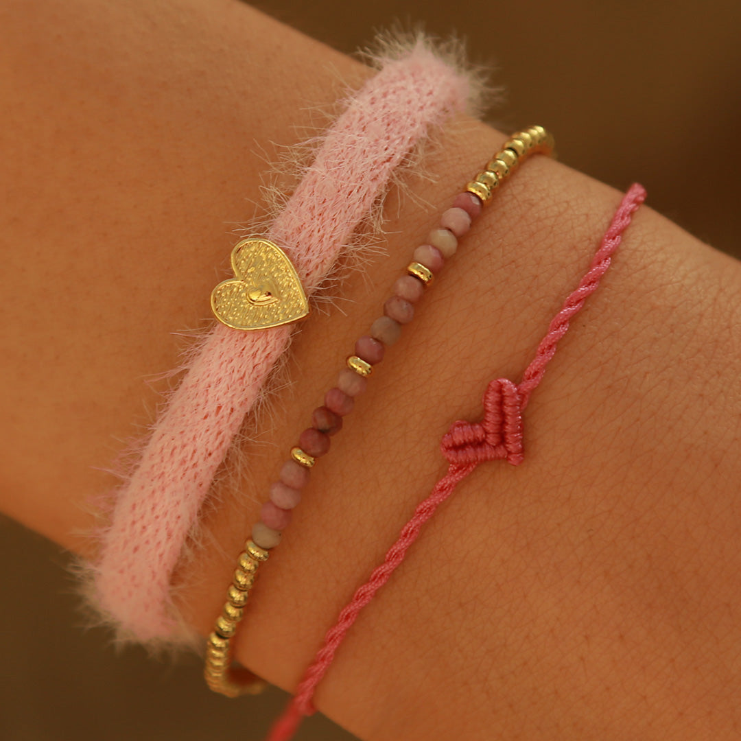 Bracelet moelleux rose clair