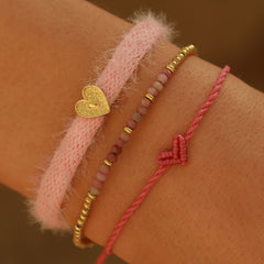 Armband fluffy lichtroze