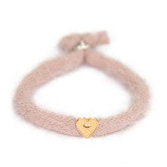 Armband fluffy oud roze