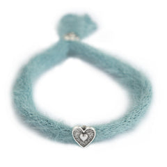 Bracelet moelleux bleu argent