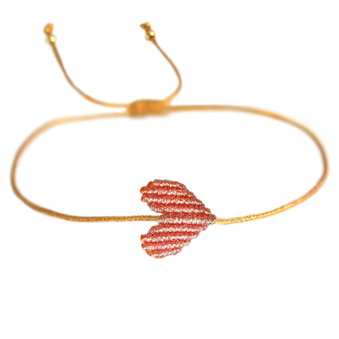 Armband heart metallic orange