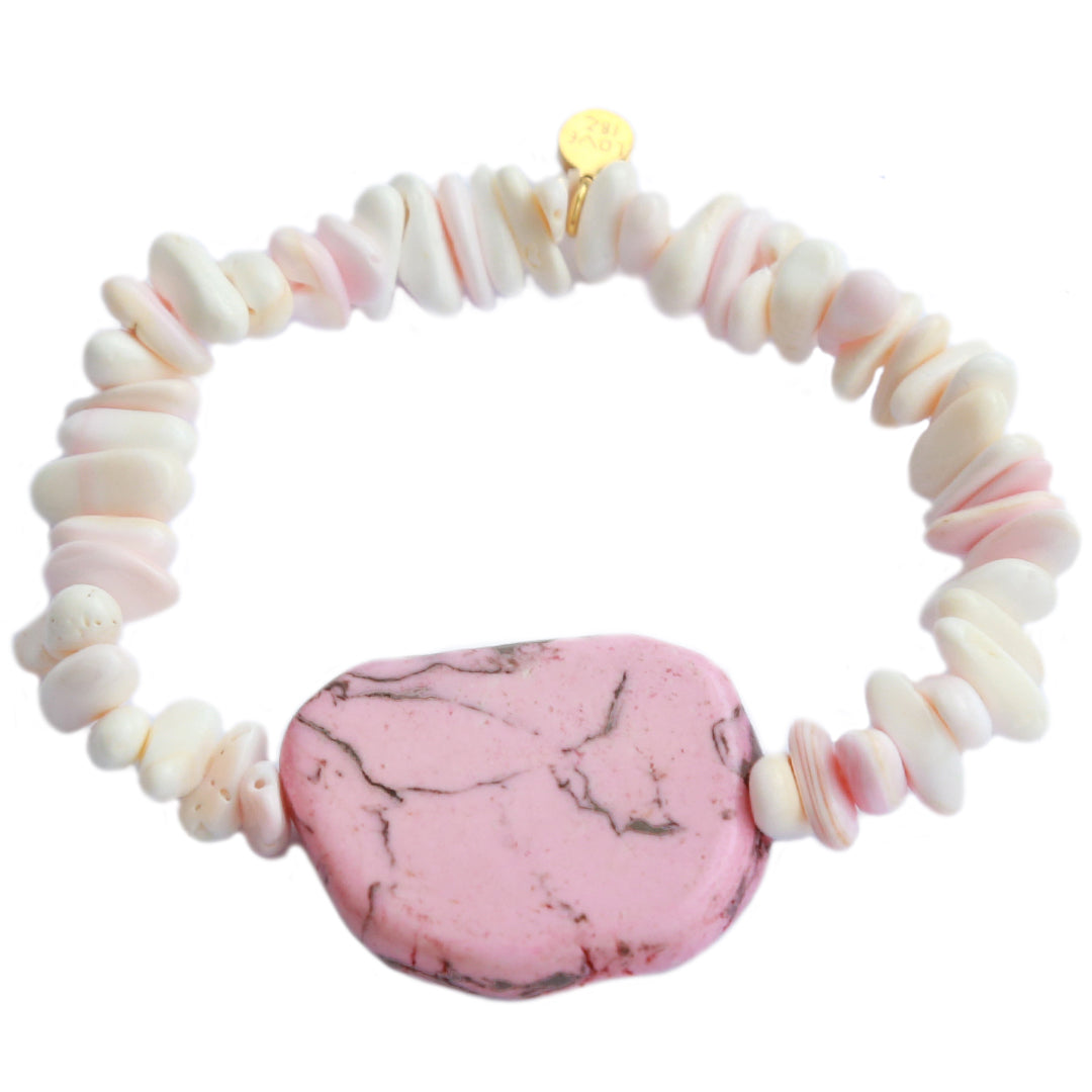 Bracelet marble stone pink