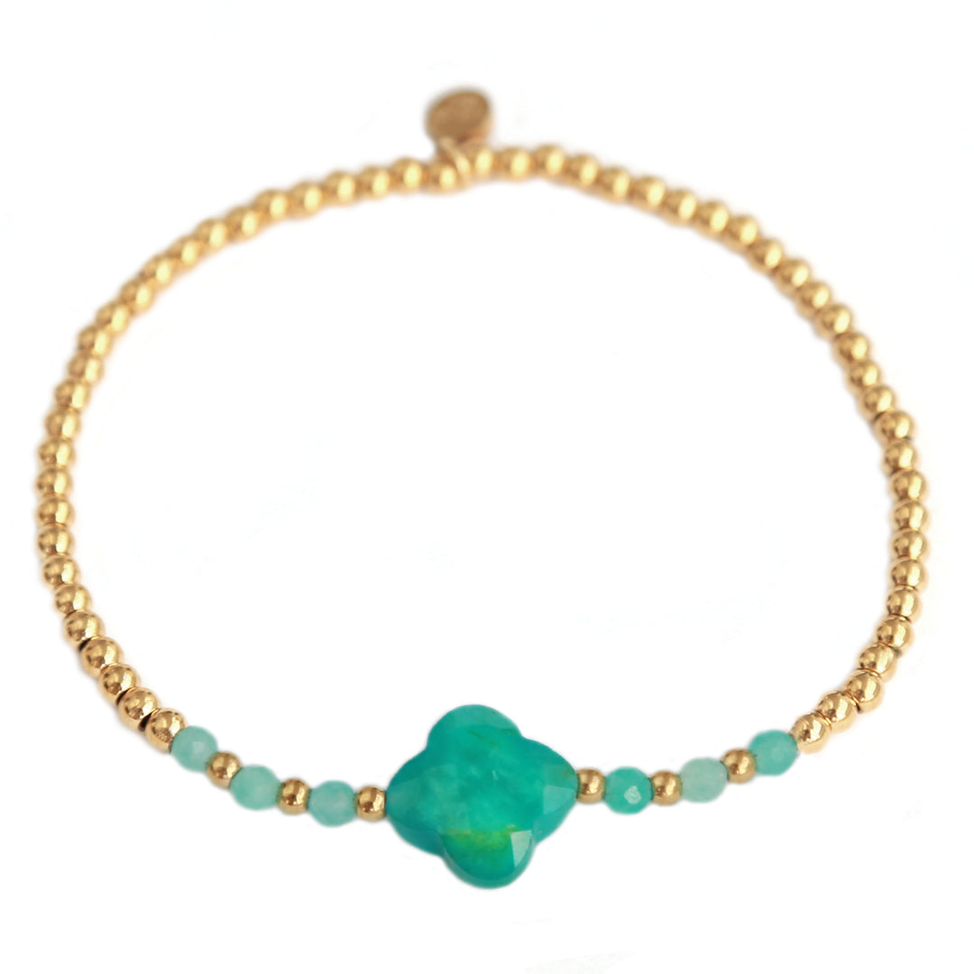 Bracelet facet clover turquoise