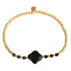 Bracelet facet clover black