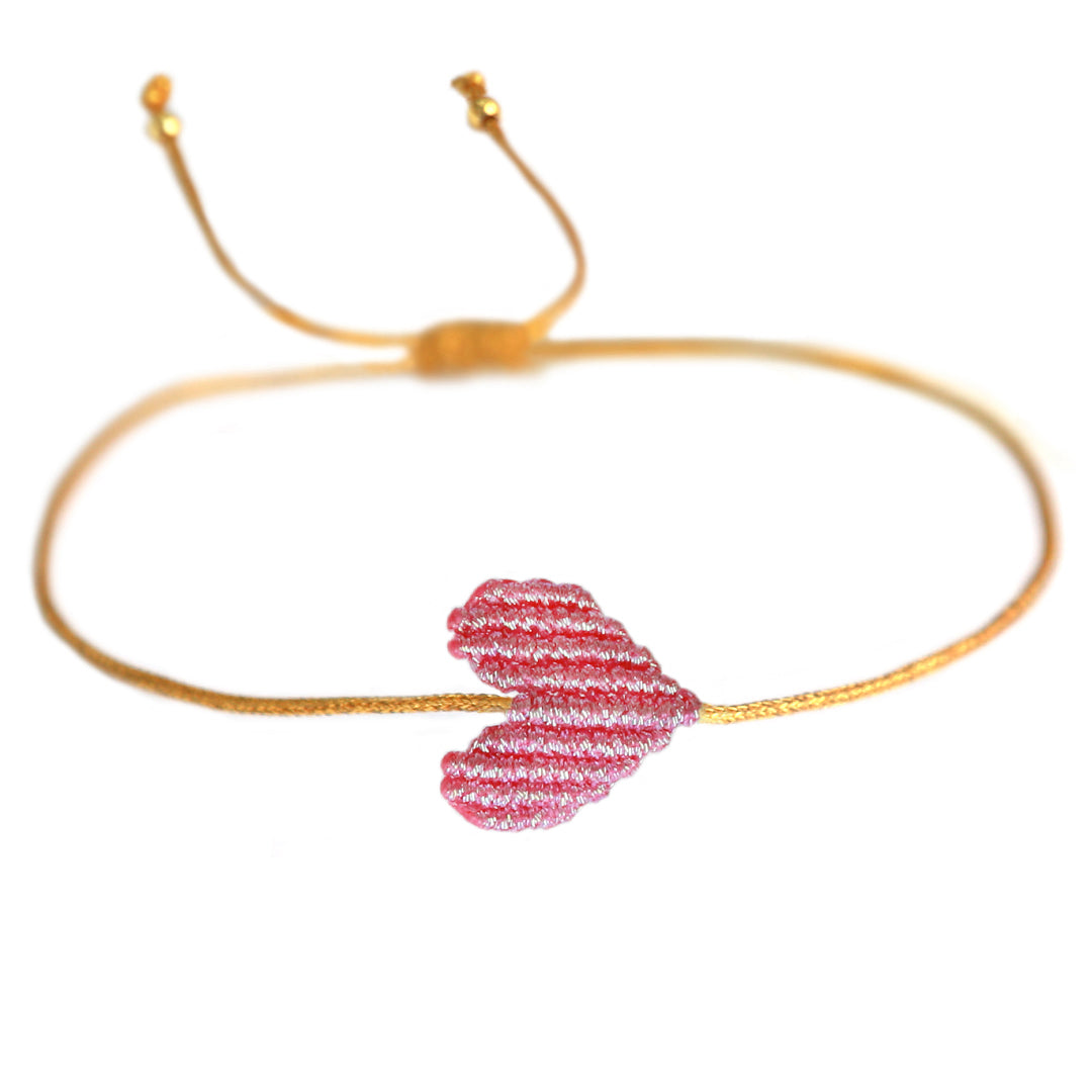 Armband heart metallic pink