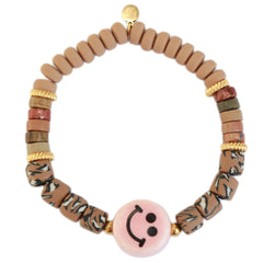 Bracelet smiley marron