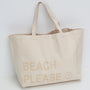 Canvas strandtas beach please turquoise peach