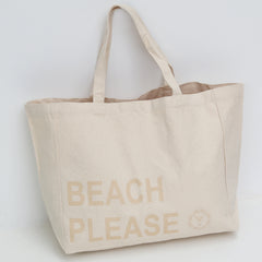 Canvas beach bag beach please beige