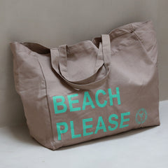 Sac de plage en toile beach please taupe