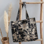 Blockprint shoulder bag flower beige