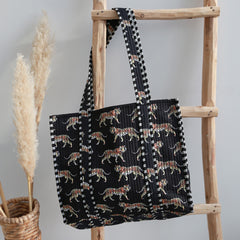 Sac bandoulière imprimé bloc tigre noir