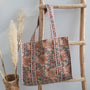 Blockprint schoudertas oranje herfst