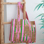 Blockprint sac bandoulière rose tigre