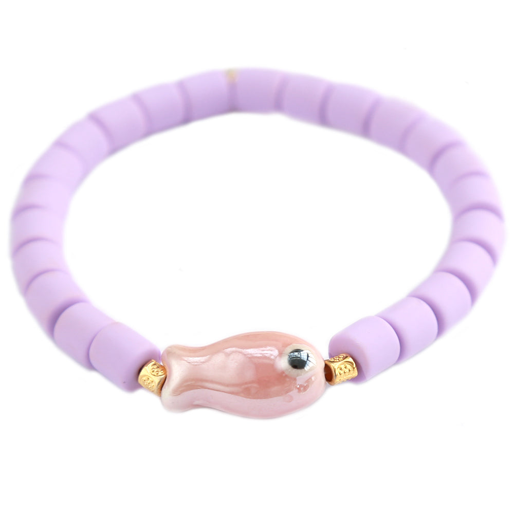 Bracelet poisson coloré lilas