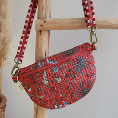 Crossbody tas flower rood