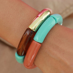 Bracelet penne brown blue