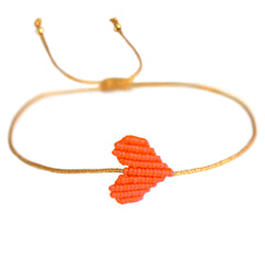 Armband neonoranges Herz