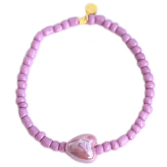 Bracelet stone heart lavender