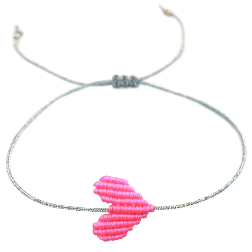 Bracelet baby pink heart silver