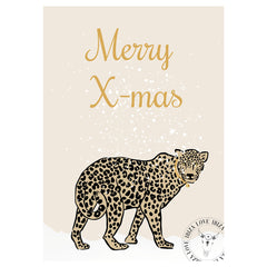 Card - Merry x-mas leopard