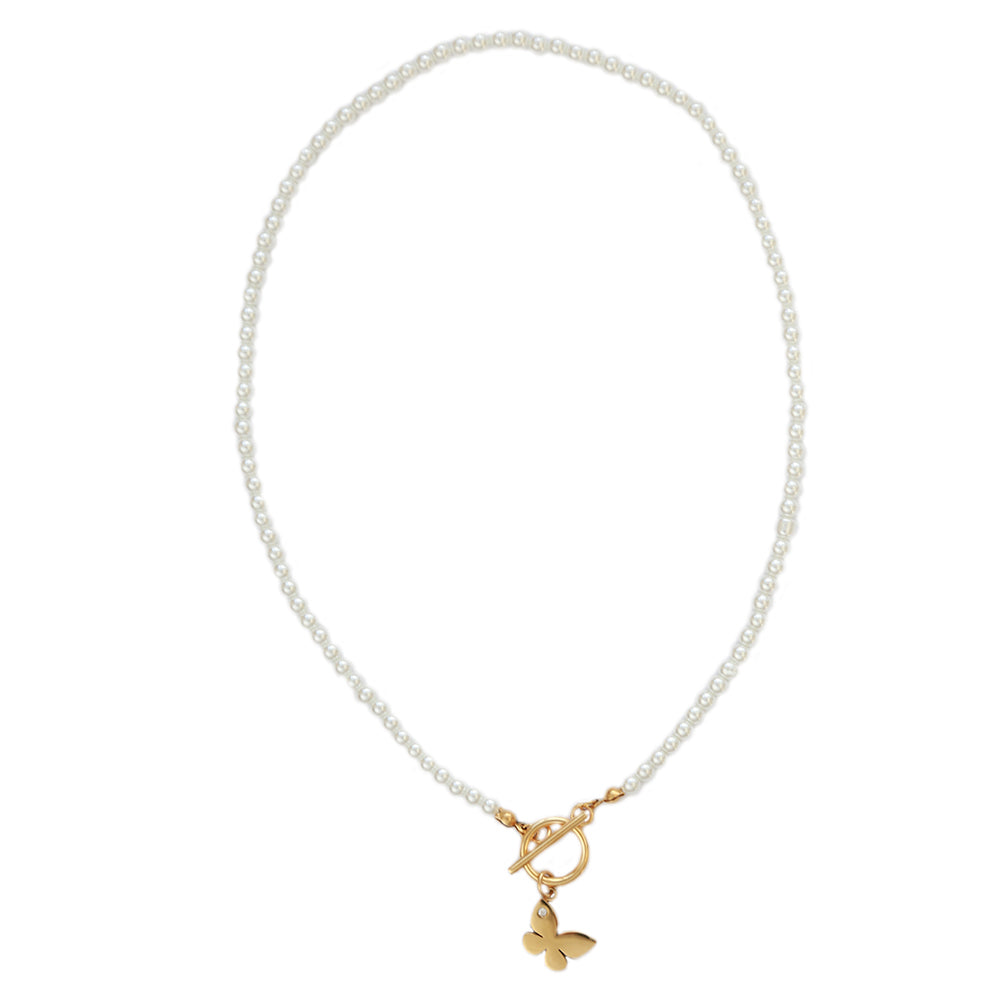 Collier perle papillon