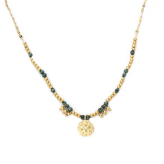 Gold chain coin malachite