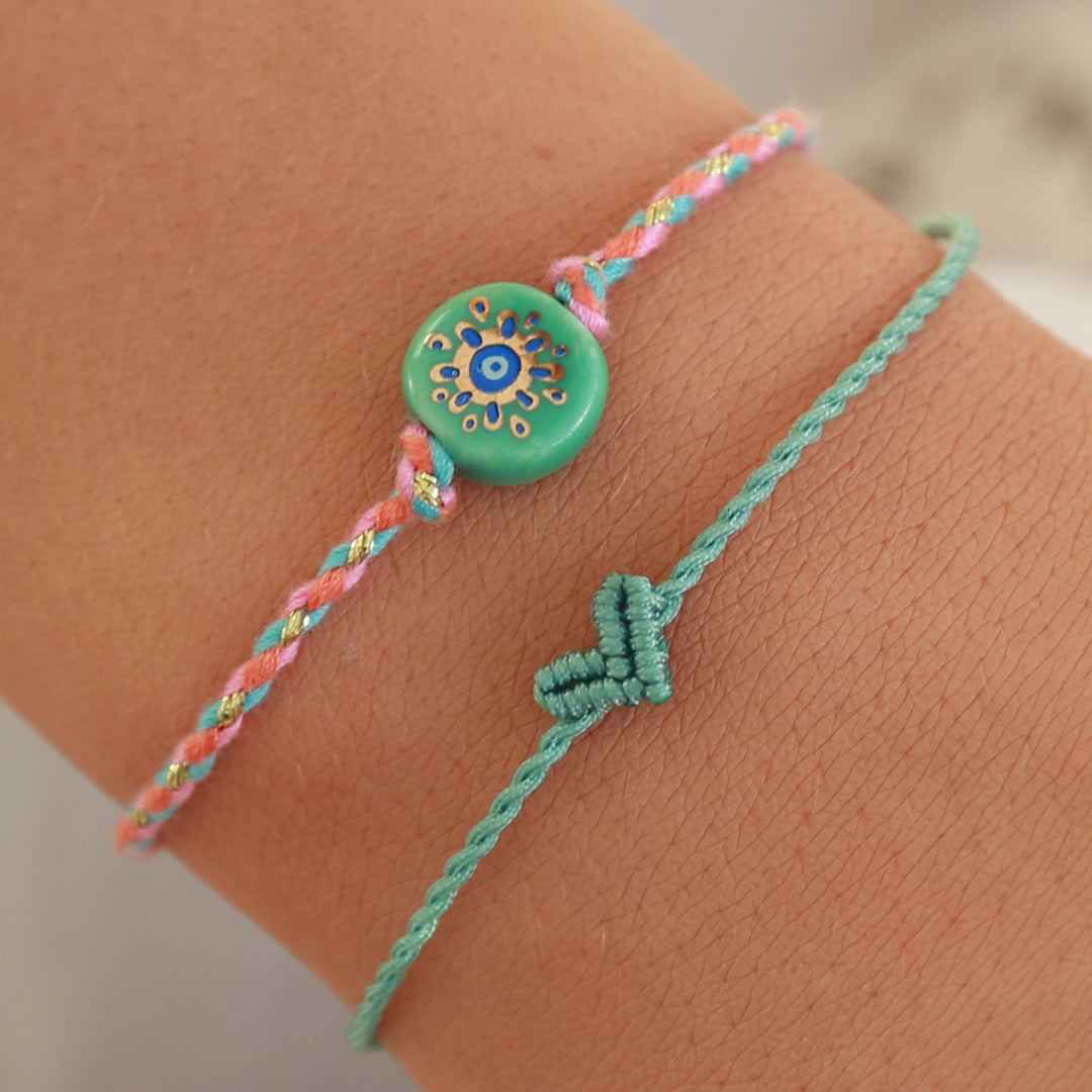 Love Ibiza heart armband sea green