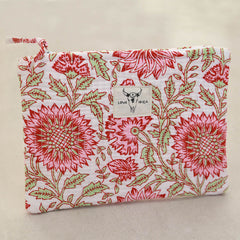 Trousse de maquillage fleur blanche