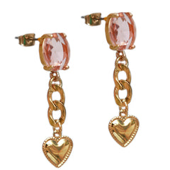 Gold earrings gemrock rose