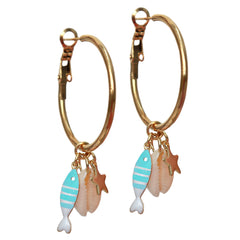 Earrings peche turquoise