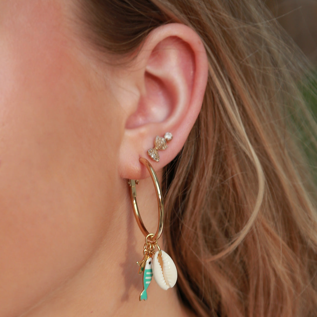 Earrings peche turquoise