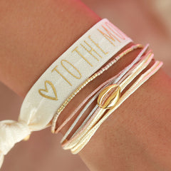 Wrap bracelet  ivory cowrie