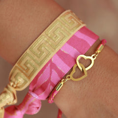 Armband hearts pink gold