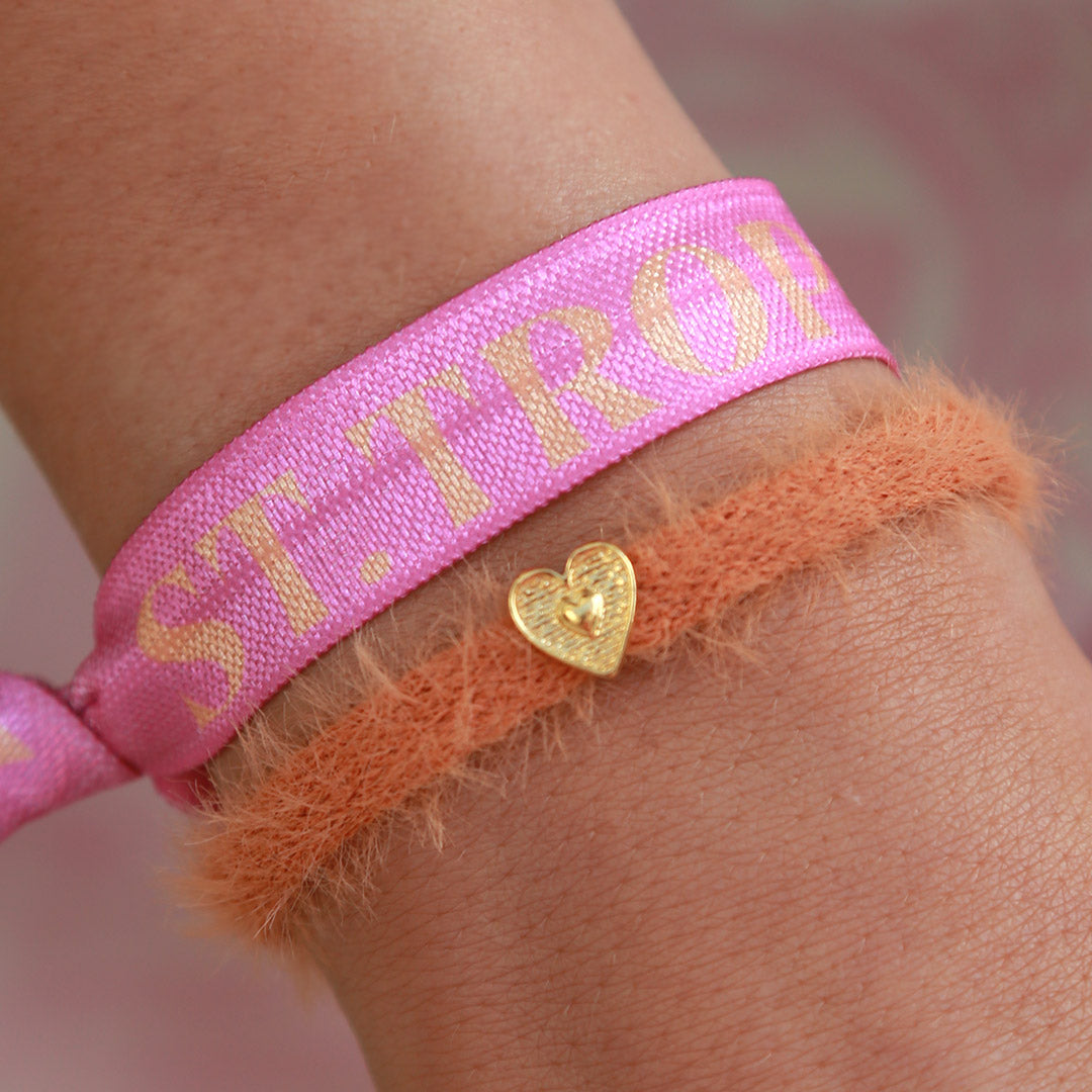 Armband fluffy abrikoos