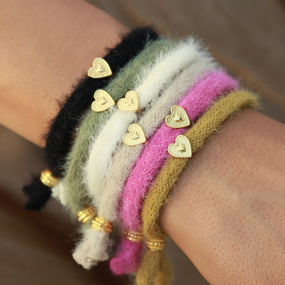 Armband flauschig olivgrün