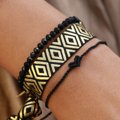 Bracelet facet noir