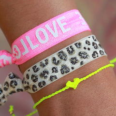 Love Ibiza heart armband neon yellow