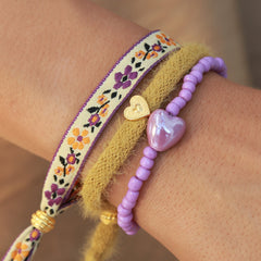 Armband Steinherz Lavendel