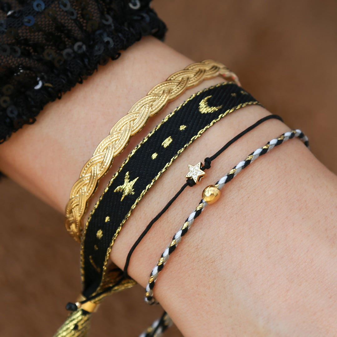 Armband golden ball black