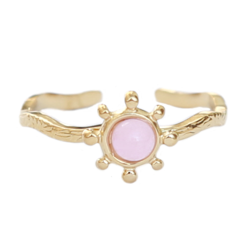 Gouden ring sunshine roze