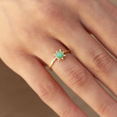 Gouden ring sunshine groen