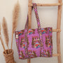 Blockprint shoulder bag flower beige